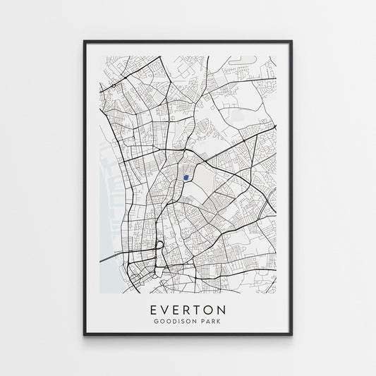 Everton-Goodison Park Stadium Football Map