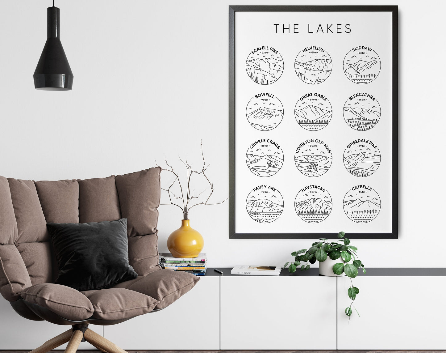 Lake District Print - Wainwright Fells In Cumbria Art Poster