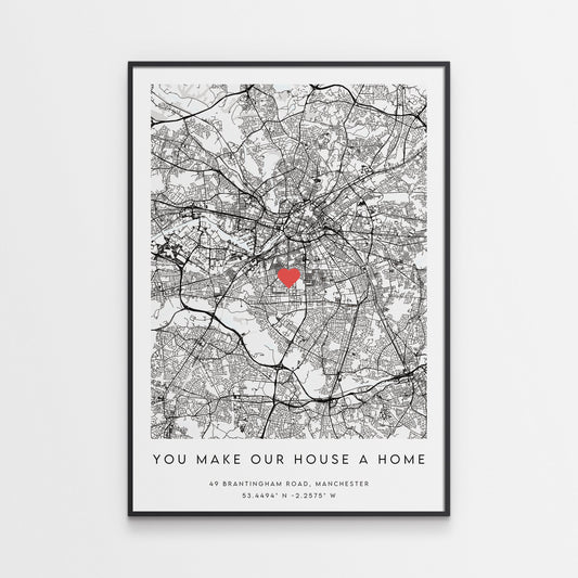 London-You Make Our House A Home Map Print